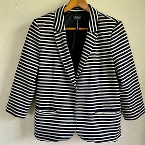 Pretty Little Liars x Aeropostale Navy White Stripe Blazer Women’s Size XL